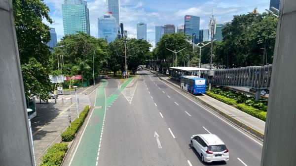 Libur Panjang Natal, Jalan Sudirman Terpantau Lengang