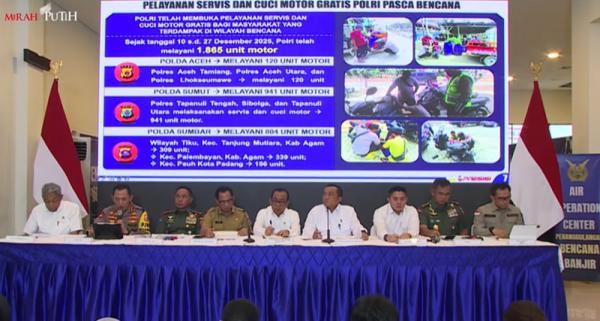 Polri Buka Layanan Servis dan Cuci Motor Gratis bagi Korban Banjir di Sumatera  