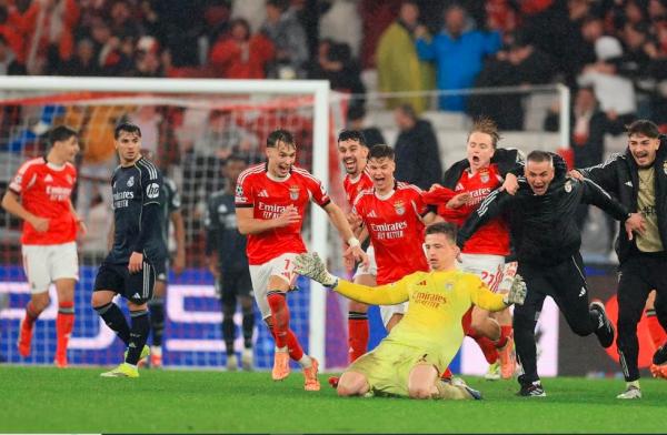 Benfica sukses membungkam Real Madrid 4-2 pada matchday kedelapan Liga Champions 2025-2026 di Estadiio da Luz, Lisbon, Portugal, Kamis (29/1/2026) dini hari WIB. (Foto: UEFA)
