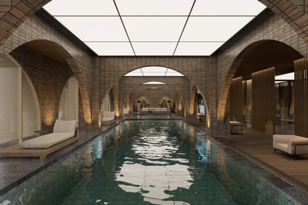 Area kolam renang di hotel ini menawarkan sejarah yang memesona. (Foto: Istimewa)