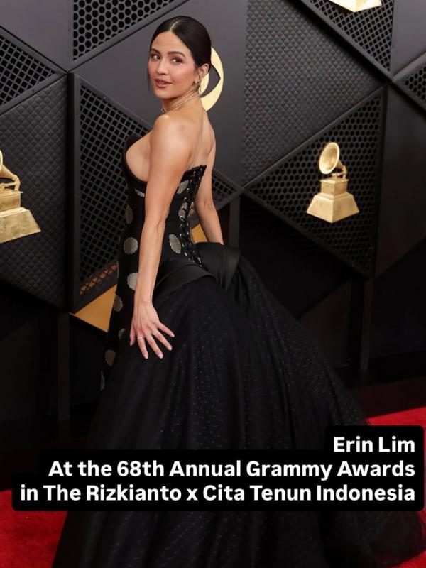 Dress tenun di red carpet Grammy Awards 2026. (Foto: Instagram)
