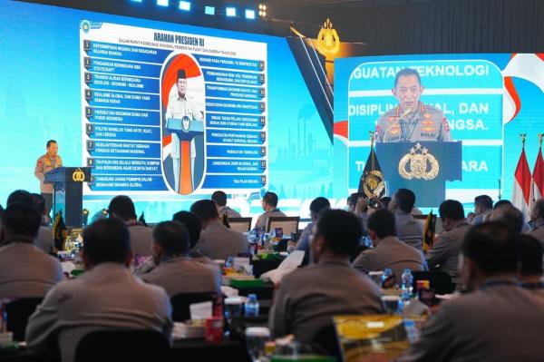 Rapim Polri 2026, Kapolri Tegaskan Komitmen Kawal Program Pemerintah