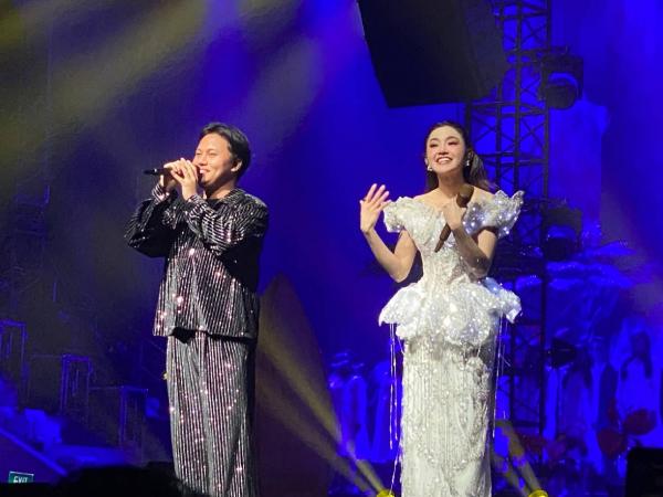 Mahalini dan Rizky Febian Mahalini dan Rizky Febian di konser tunggal KOMA Live In Concert, Sabtu (14/2/2026). (Foto: Mei Sada Sirait)