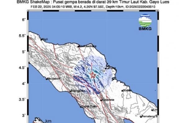 Gayo Lues Aceh Diguncang 6 Gempa dalam 24 Jam, Terbesar Magnitudo 4,2