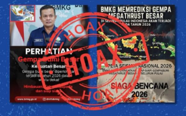 BMKG Tegaskan Informasi Prediksi Gempa Megathrust Besar Tahun 2026 Hoaks