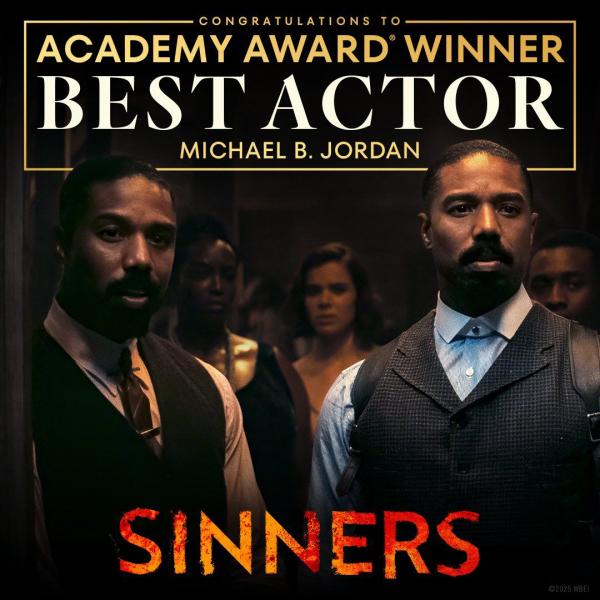 Kemenangan Michael B Jordan di Oscar 2026. (Foto: X)