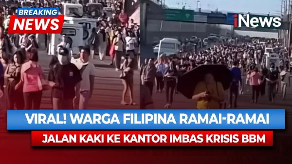 Penampakan Warga Filipina Jalan Kaki ke Tempat Kerja, Krisis BBM Imbas Perang Timur Tengah