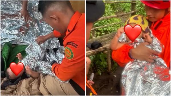 Bayi 1,5 tahun mengalami hipotermia di Gunung Ungaran. (Foto: X)