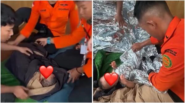 Detik-Detik Bayi 1,5 Tahun Alami Hipotermia di Gunung Ungaran, Menangis Kedinginan Dibalut Aluminium Foil