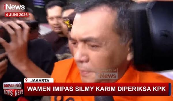 Wamen Imipas Silmy Karim resmi ditahan KPK setelah menjalani pemeriksaan intensif di Gedung Merah Putih KPK, Jakarta, Kamis (4/6/2026). (Foto: iNews)