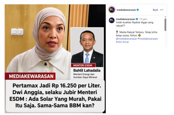 Postingan hoaks di Instagram. (Foto: tangkapan layar)