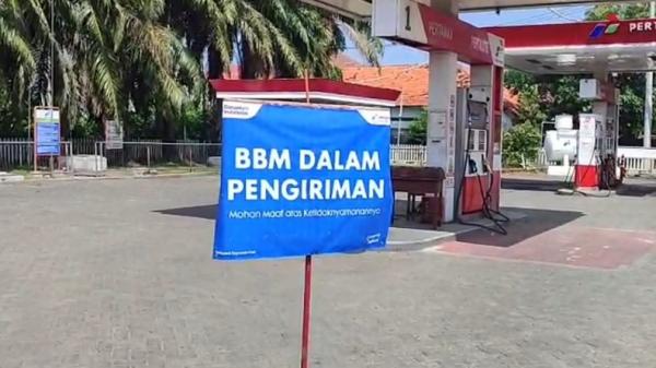SPBU di Bangkalan, Jawa Timur kehabisan stok BBM, Rabu (1/7/2026). (Foto: iNews).