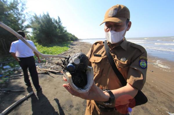 Limbah Minyak Mentah Cemari Pantai Karangsong Indramayu