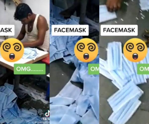 Viral! Video Pembuatan Masker Medis Tidak Higienis