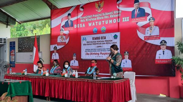 Menteri PPPA Kunjungi Desa Watutumou III, Canangkan Desa Ramah Perempuan dan Peduli Anak