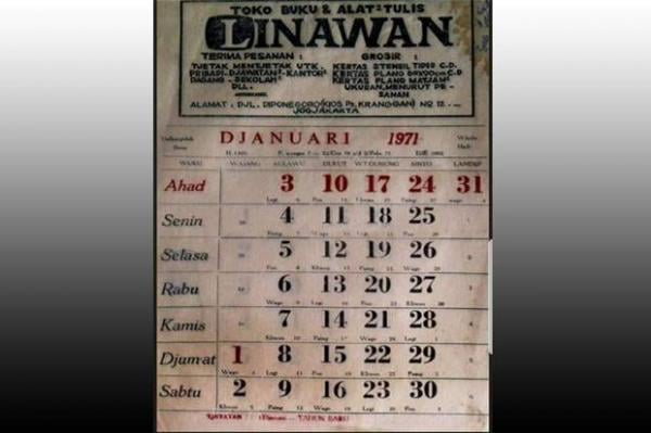 Posisi Hari Dan Tanggal Sama Persis Tahun 2021 Kalender 1971 Yang Buat