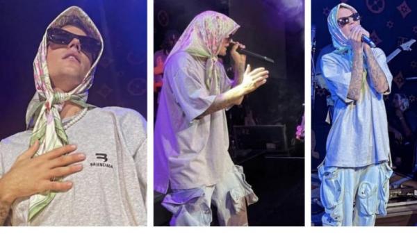 Kembali Bikin Heboh, Justin Bieber Kenakan Penutup Kepala Menyerupai Hijab Saat Manggung
