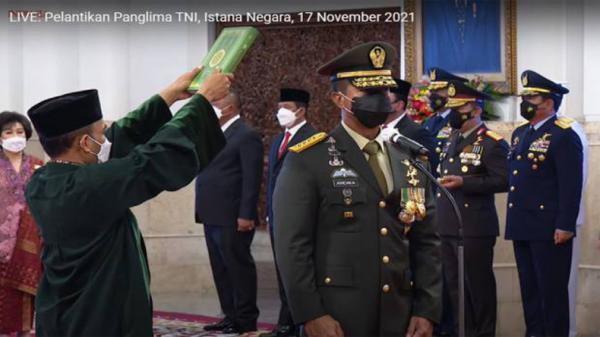 Jenderal TNI Andika Perkasa Resmi Jadi Panglima TNI, Bersumpah Junjung Tinggi Sumpah Prajurit