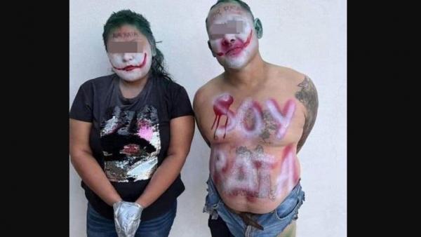 Di Meksiko 2 Pelaku Jambret Dihakimi Secara Unik dengan Makeover Wajahnya Layaknya Joker