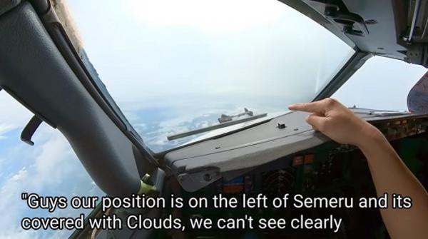 Penampakan Gunung Semeru Pascaerupsi dari Kokpit Pilot Lion Air