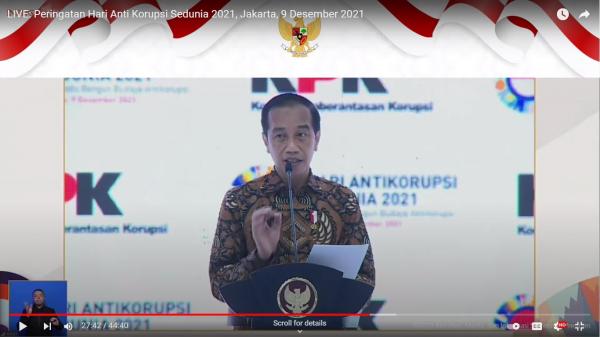 Hari Anti Korupsi Sedunia 2021, Jokowi Singgung Mega Korupsi Asabri dan Jiwasraya