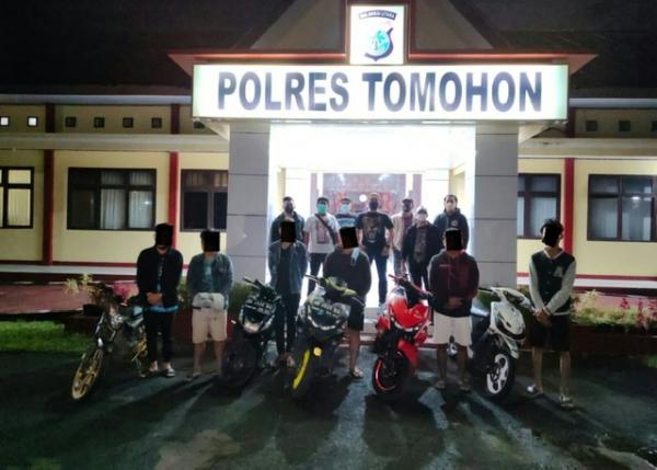 6 Anak Muda Ugal-Ugalan Berkendara Diamankan Polres Tomohon