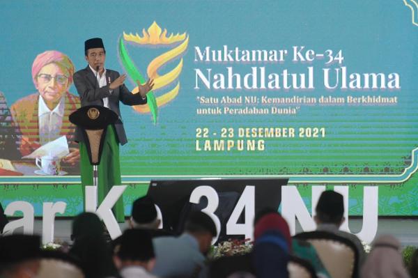 Momen Presiden Joko Widodo Buka Muktamar NU di Lampung
