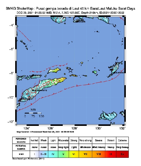 BREAKING NEWS: Maluku Diguncang Gempa Bumi Berkekuatan M7,4