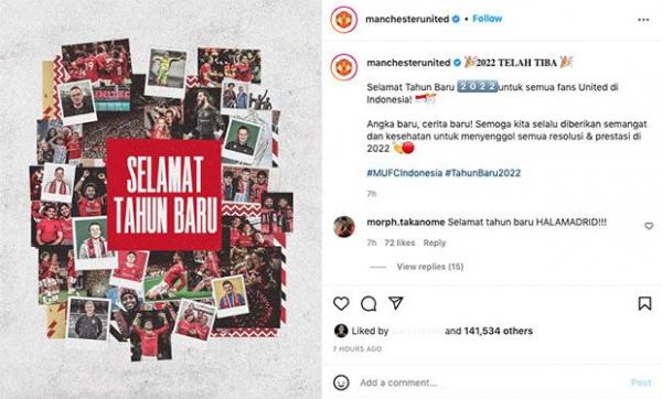 Ucapan Tahun Baru Manchester United untuk Fans di Indonesia
