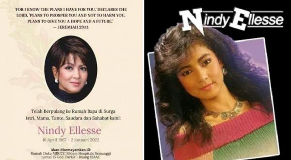 Sakit Paru-paru, Nindy Ellesse Penyanyi Top Era 1980-an Meninggal Dunia