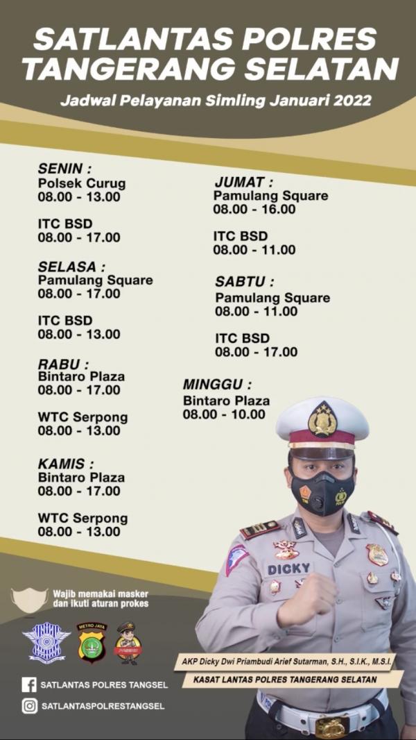 5 Tempat dan Jadwal Pelayanan SIM Keliling Januari 2022, Satlantas Polres Tangerang Selatan   