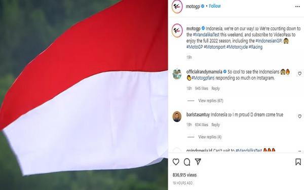 Merinding, MotoGP Rilis Video Sirkuit Mandalika di Instagram, Bendera Merah Putih Berkibar