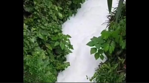 Kejadian Aneh Air Sungai di Gowa Berbusa dan Bergetah, Menjadi Viral