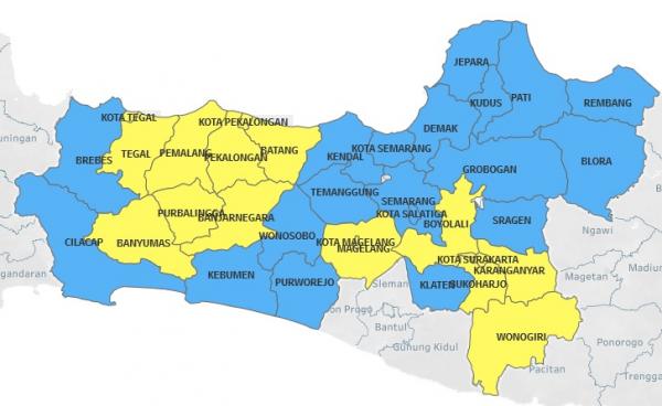 Perpanjangan PPKM Wilayah Jateng Diperketat,Berikut Daftar Daerah Kategori PPKM level 3