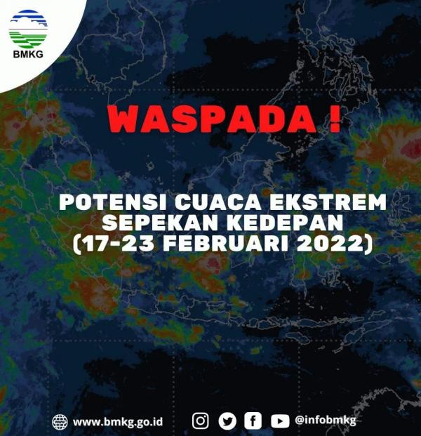 BPBD DKI Jakarta: Waspada Cuaca Ekstrem Selama 17-23 Februari 2022