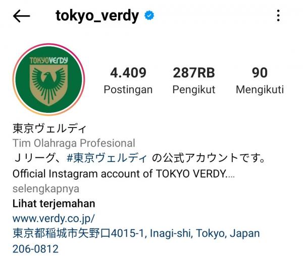 Dampak Pratama Arhan, Followers Tokyo Verdy di Instagram Langsung Melejit