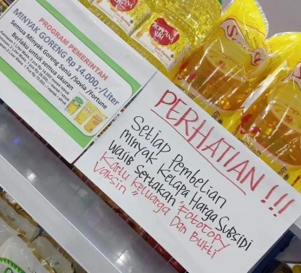Viral! Beli Minyak Goreng Subsidi Wajib Sertakan Fotokopi KK dan Bukti Vaksin