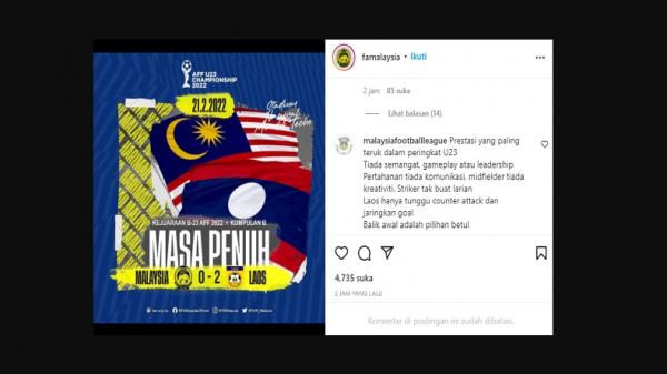 Tampil Bak Macan Ompong di Piala AFF U-23, Harimau Malaya Jadi Bahan Olok-olokan Netizen Malaysia