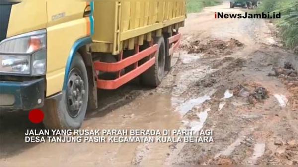 Video : Jalan Kuala Betara Tanjung Jabung Barat Rusak Lagi