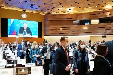 Menlu Rusia Pidato di Forum HAM, 100 Diplomat Tinggalkan Ruang Sidang