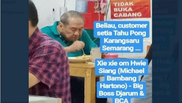 Tak Pamer Harta, Orang Terkaya di RI Bos BCA dan Djarum Makan Tahu Pong di Warung Semarang 