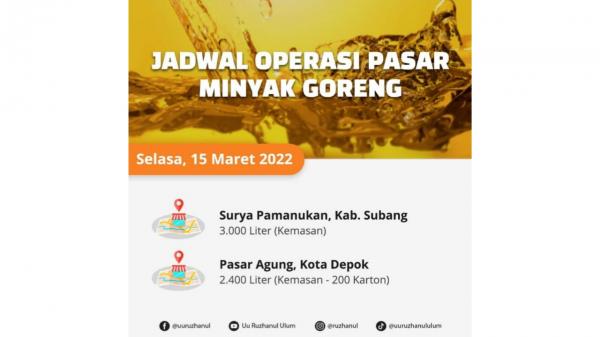Siapkan 3000 Liter, Besok Pemprov Jabar Gelar Operasi Pasar Minyak Goreng di Subang