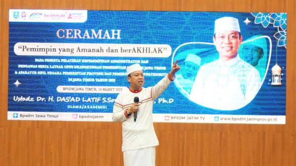 Wujudkan ASN Ber-AKHLAK, BPSDM Jatim Hadirkan Ustaz Kondang Das'ad Latif