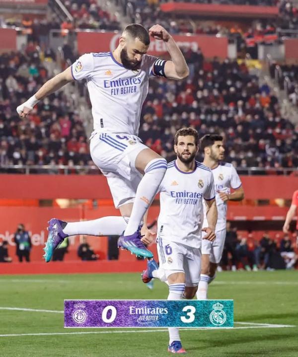 Karim Benzema Menggila, Real Madrid Bantai  Real Mallorca 3-0