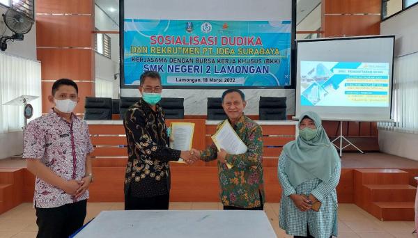 Tingkatkan Kualitas Siswa, SMKN 2 Lamongan Gandeng PT IDEA Surabaya