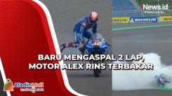 Sesi Free Practice 4 MotoGP Mandalika, Motor Alex Rins Terbakar