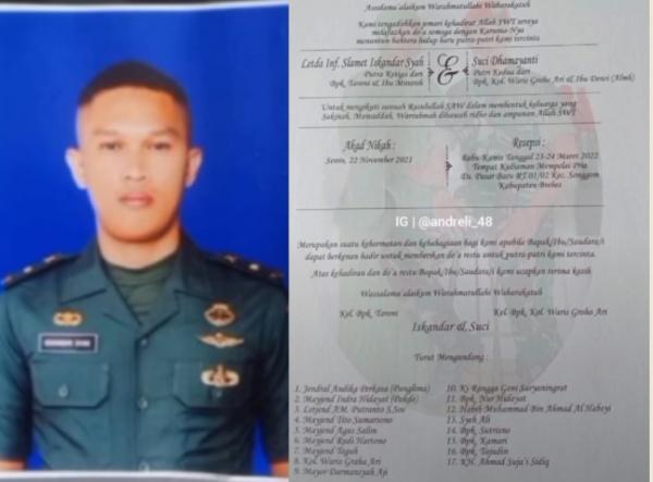 BREAKING NEWS : Jenderal Andika Perkasa Tercantum Diundangan, Kopassus Gadungan Nikahi Anak Kolonel
