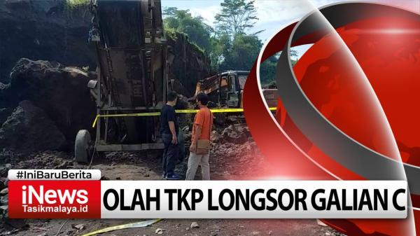 Video Polisi Gelar Olah TKP dan Pasang Garis Polisi di Lokasi Galian C yang Longsor Timbun 2 Warga