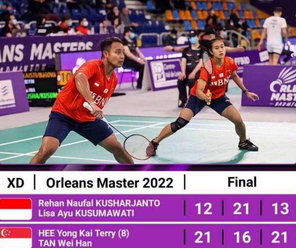 Akui Keunggulan Singapura, Rehan/Lisa Jadi Runner-up Orleans Masters 2022