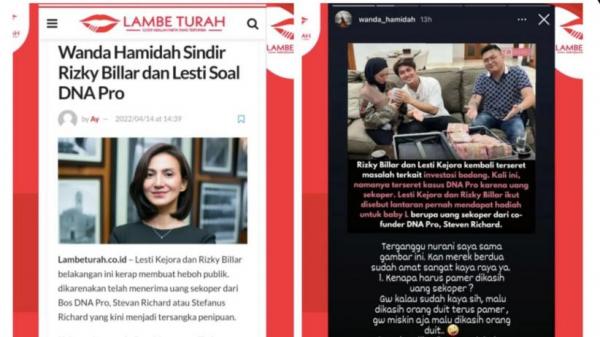 Ungkit Lesti dan Rizky Billar Pamer Uang Sekoper dari Bos DNA Pro, Wanda Hamidah: Kok Gak Malu